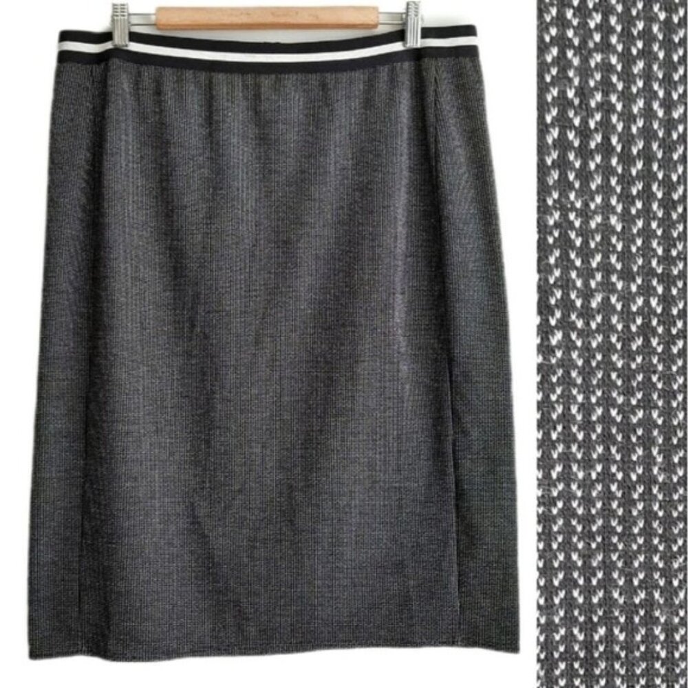 JOE FRESH Ponte Fine Knit Pull-On Knee Length Pencil Skirt Gray Sz XL